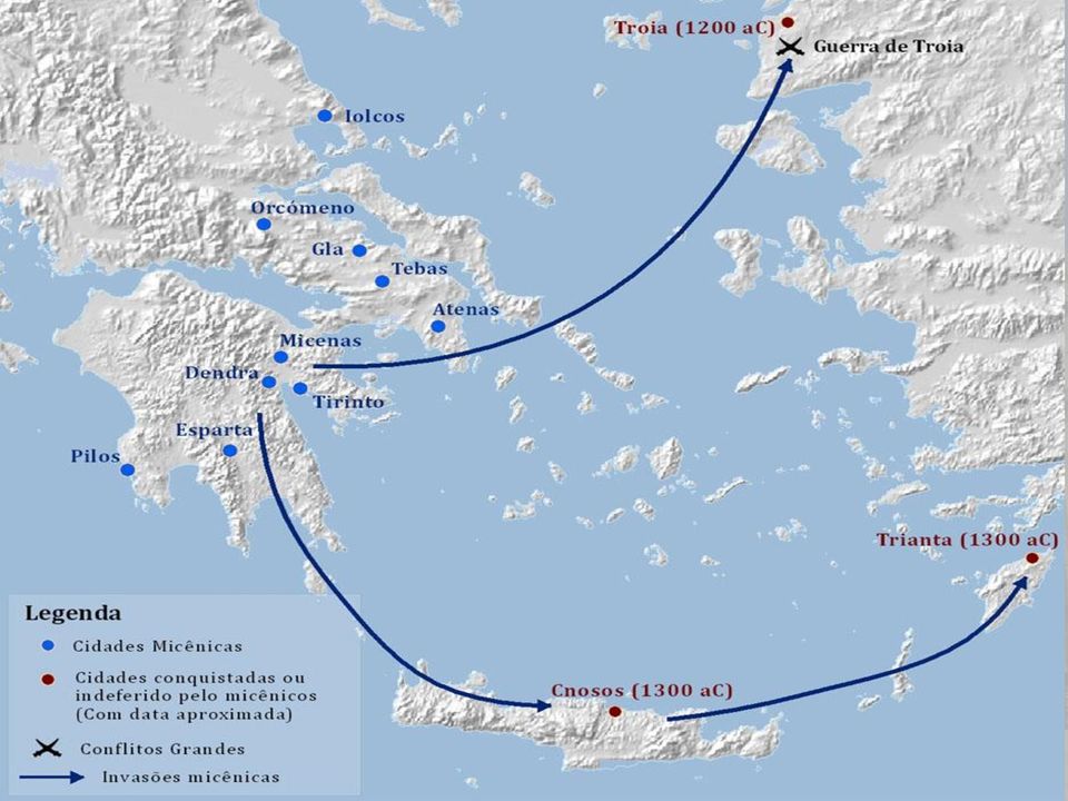 (1300 a.c.) Lenda do Minotauro. Guerra de Tróia.