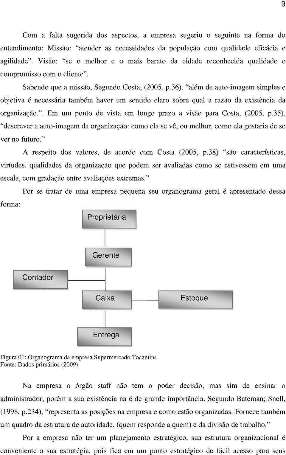 36), além de auto-imagem simples e objetiva é necessária também haver um sentido claro sobre qual a razão da existência da organização.