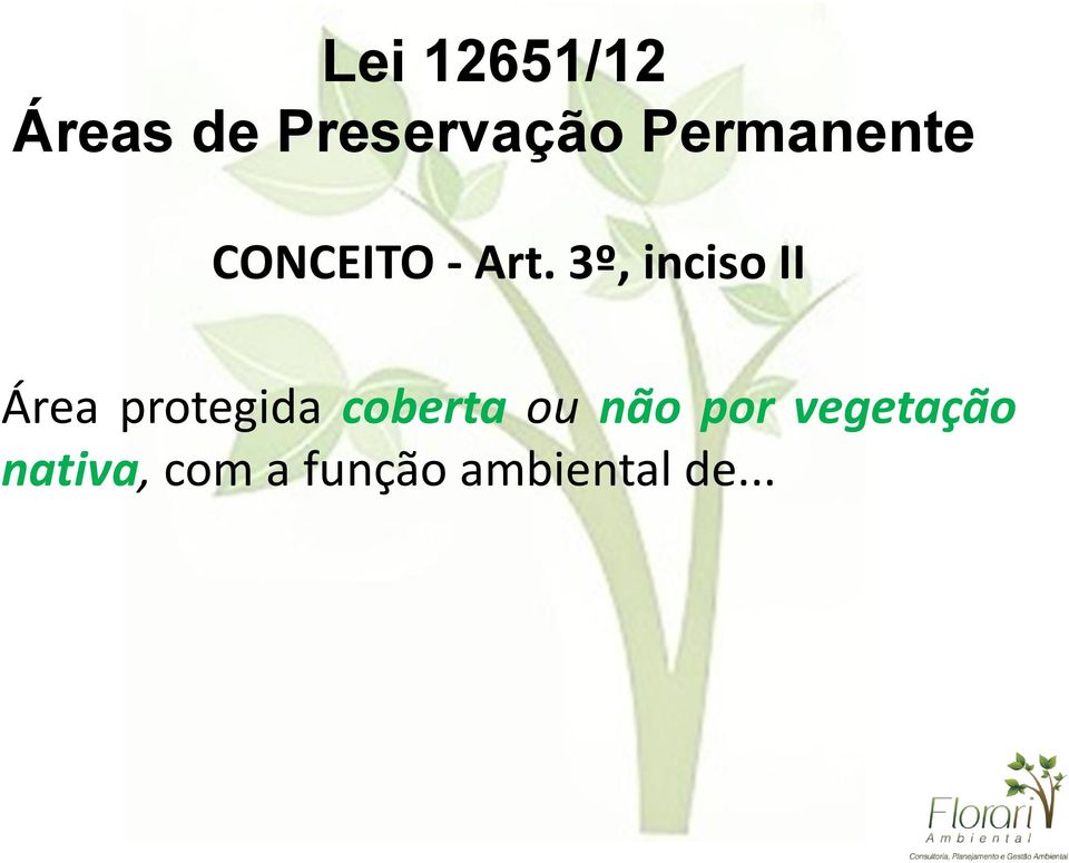 3º, inciso II Área protegida coberta