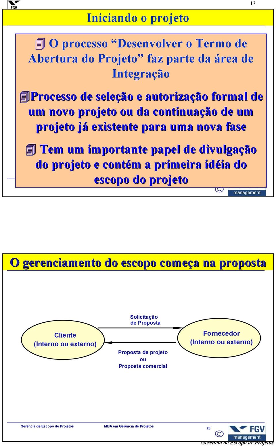 divulgação do projeto e contém m a primeira idéia ia do escopo do projeto 25 escopo do projeto O gerenciamento do escopo começa a na