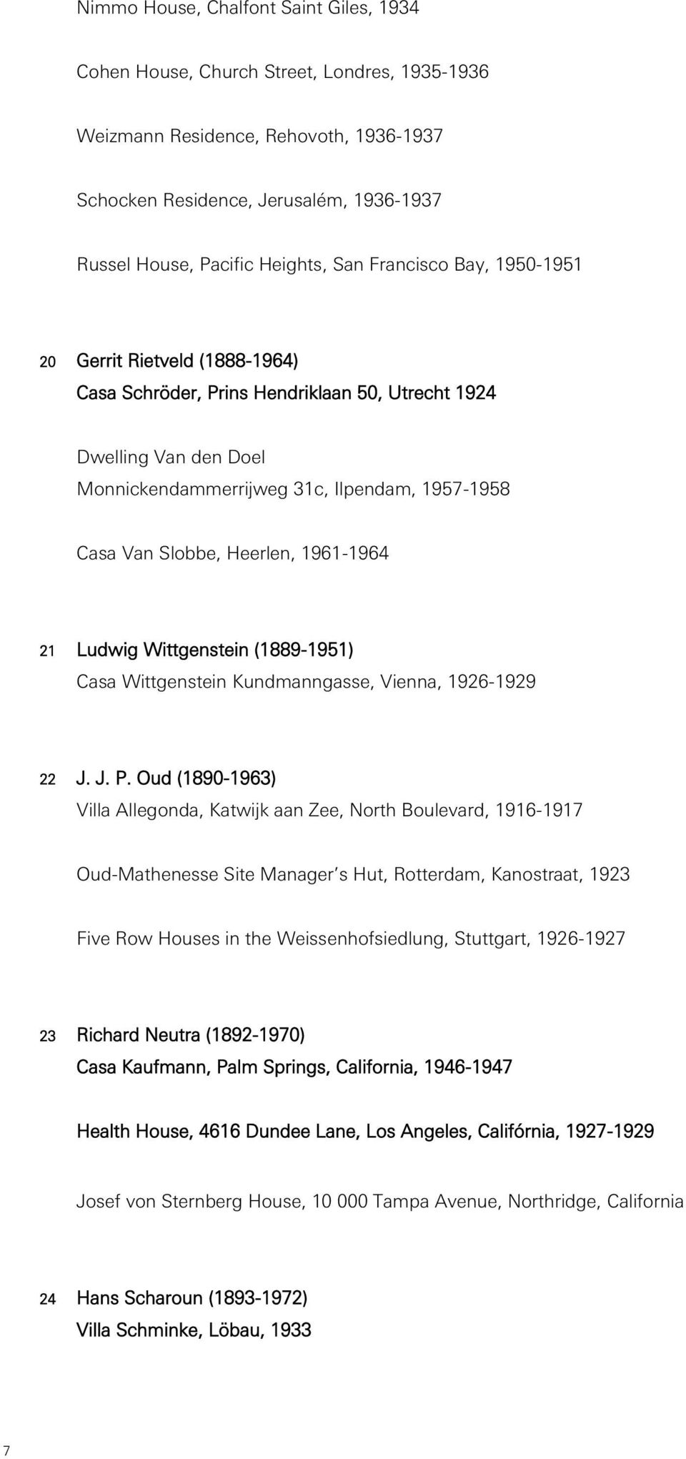 Heerlen, 1961-1964 21 Ludwig Wittgenstein (1889-1951) Casa Wittgenstein Kundmanngasse, Vienna, 1926-1929 22 J. J. P.