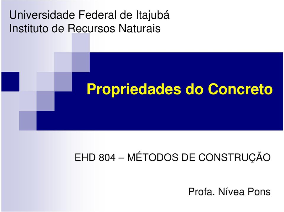 Propriedades do Concreto EHD 804