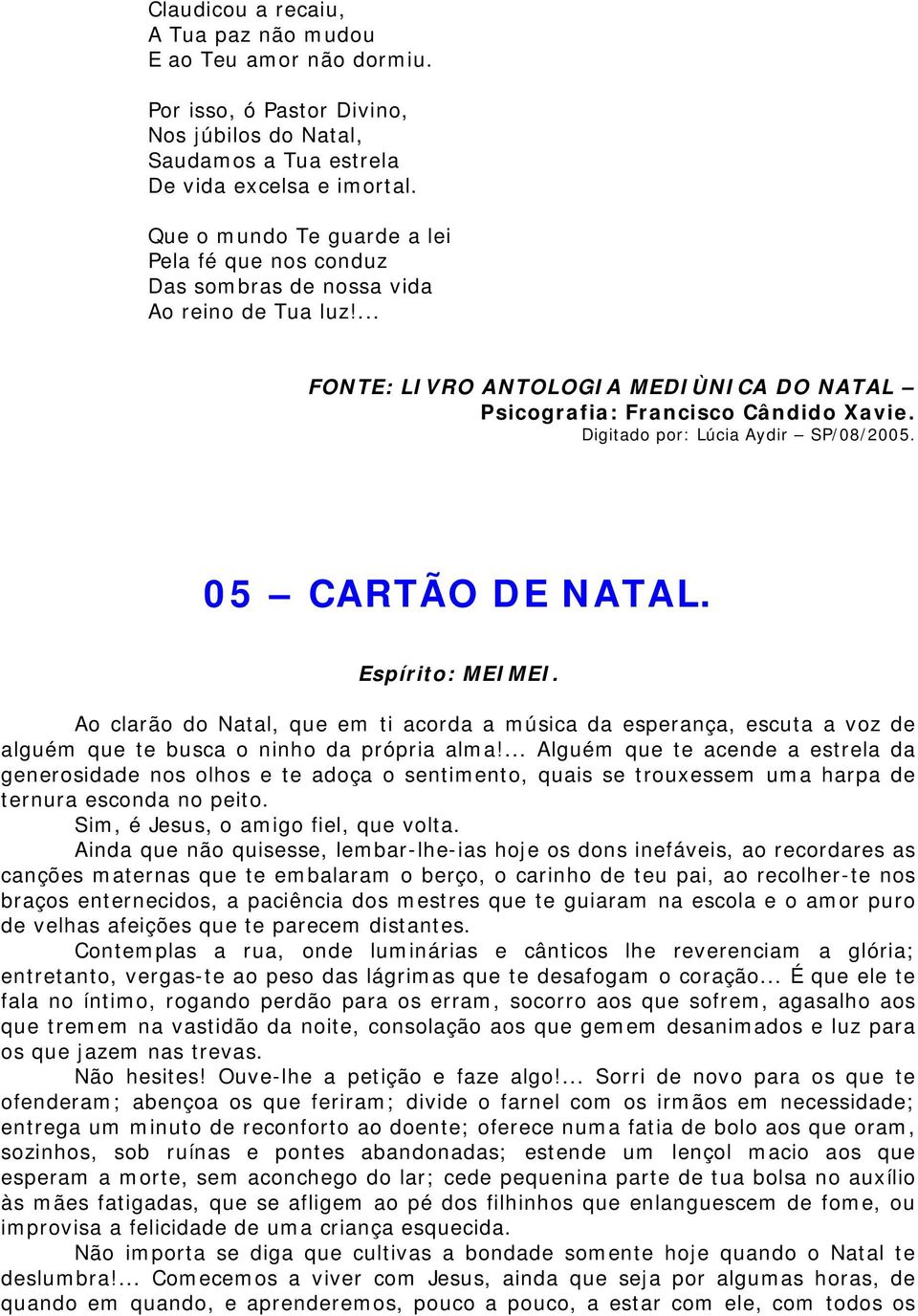 LIVRO ANTOLOGIA MEDIÚNICA DO NATAL ESPÍRITOS DIVERSOS - PDF Free Download