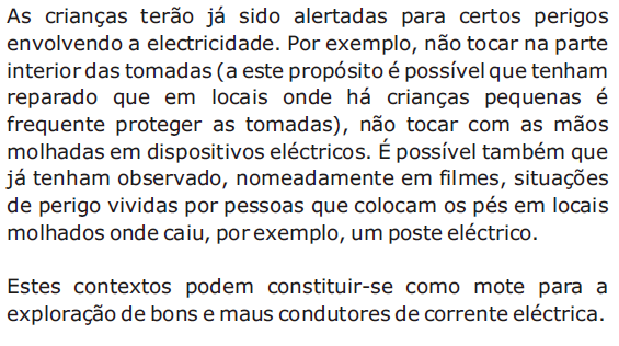 Actividade C: Explorando bons e maus condutores da corrente