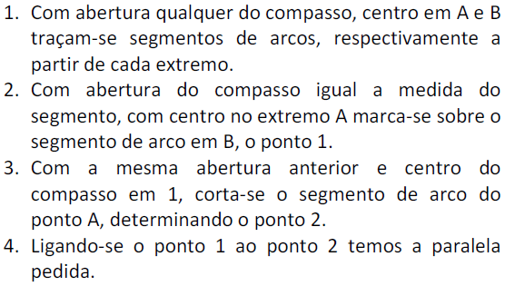 Construções geométricas com esquadro e compasso: Reta Perpendicular por um ponto dado.