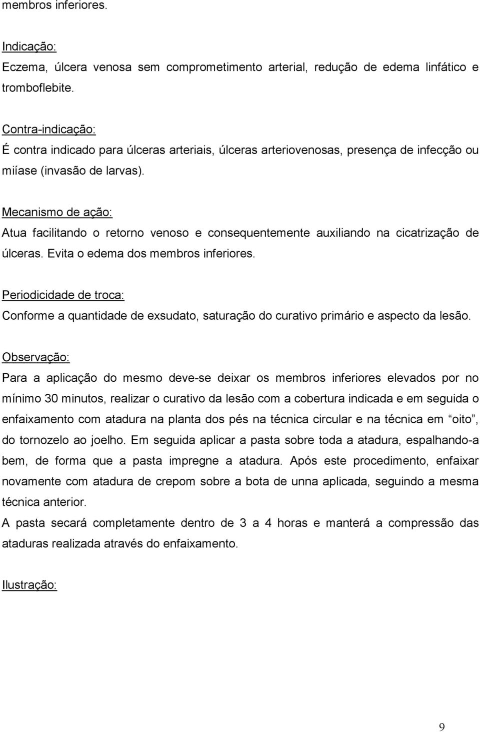 Mecanismo de ação: Atua facilitando o retorno venoso e consequentemente auxiliando na cicatrização de úlceras. Evita o edema dos membros inferiores.