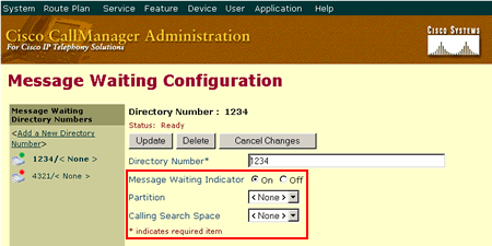 Número do diretório da porta do correio de voz Não houve alterações desde o Cisco CallManager 3.1. Esta tela é mostrada aqui para mostrar o relacionamento completo entre essas configurações.