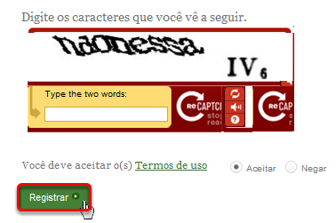 3. Complete o campo CAPTCHA, revise e concorde com os