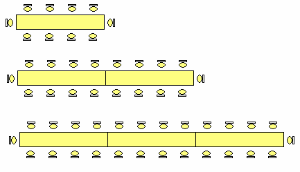 7. A turma da Fátima e do José decidiram organizar uma festa na escola. Para tal, colocaram as mesas e cadeiras como mostra a figura: 7.