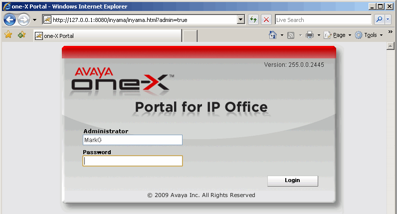 Instalação: Instalar o software do one-x Portal for IP Office 2.