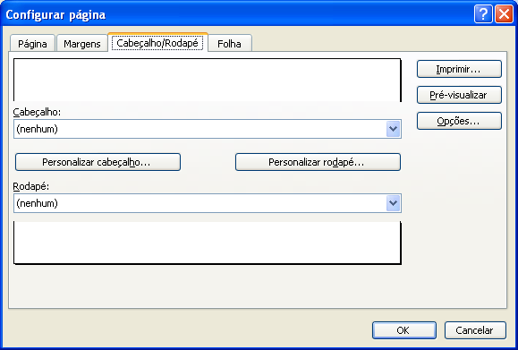 Impressão de documentos Configuração de página Separador Cabeçalho/Rodapé Permite definir um cabeçalho e/ou rodapé personalizados.