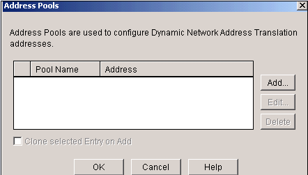 5. A janela Edit NAT Configuration mostra a configuração do NAT dinâmico com o endereço IP convertido sobrecarregado (PAT).