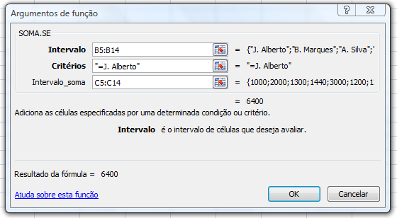 5.4.5. CONTAR.SE Conta o números de células de um intervalo que respeitam uma dada condição (critério) 5.4.6. SOMA.SE Adiciona as células especificadas por uma determinada condição ou critério.