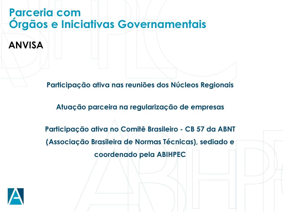 regularização de empresas Participação ativa no Comitê Brasileiro - CB