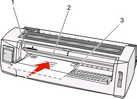 7 Mova a guia de papel esquerda para que a posição de início de impressão desejada fique alinhada com o símbolo [A impresso na guia de margem.