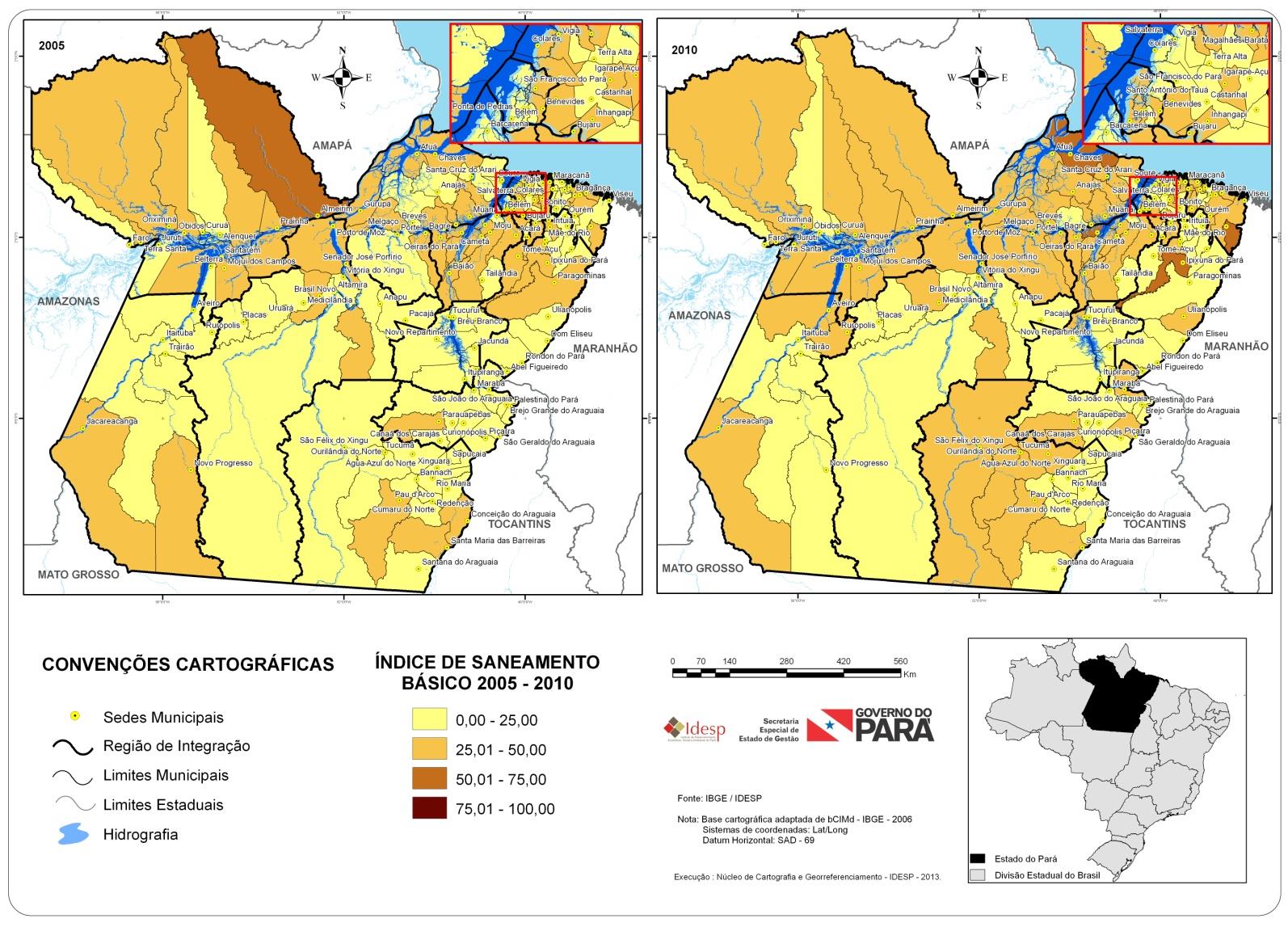 IDM/FAPESPA ÍNDICE FAPESPA DE Mapa 5 IDS - Distribuição do Sub - Índice do Nível de Educação (INE), segundo os municípios do Estado do Pará Mapa 5 IDS - IDS/FAPESPA - Distribuição do Subíndice do