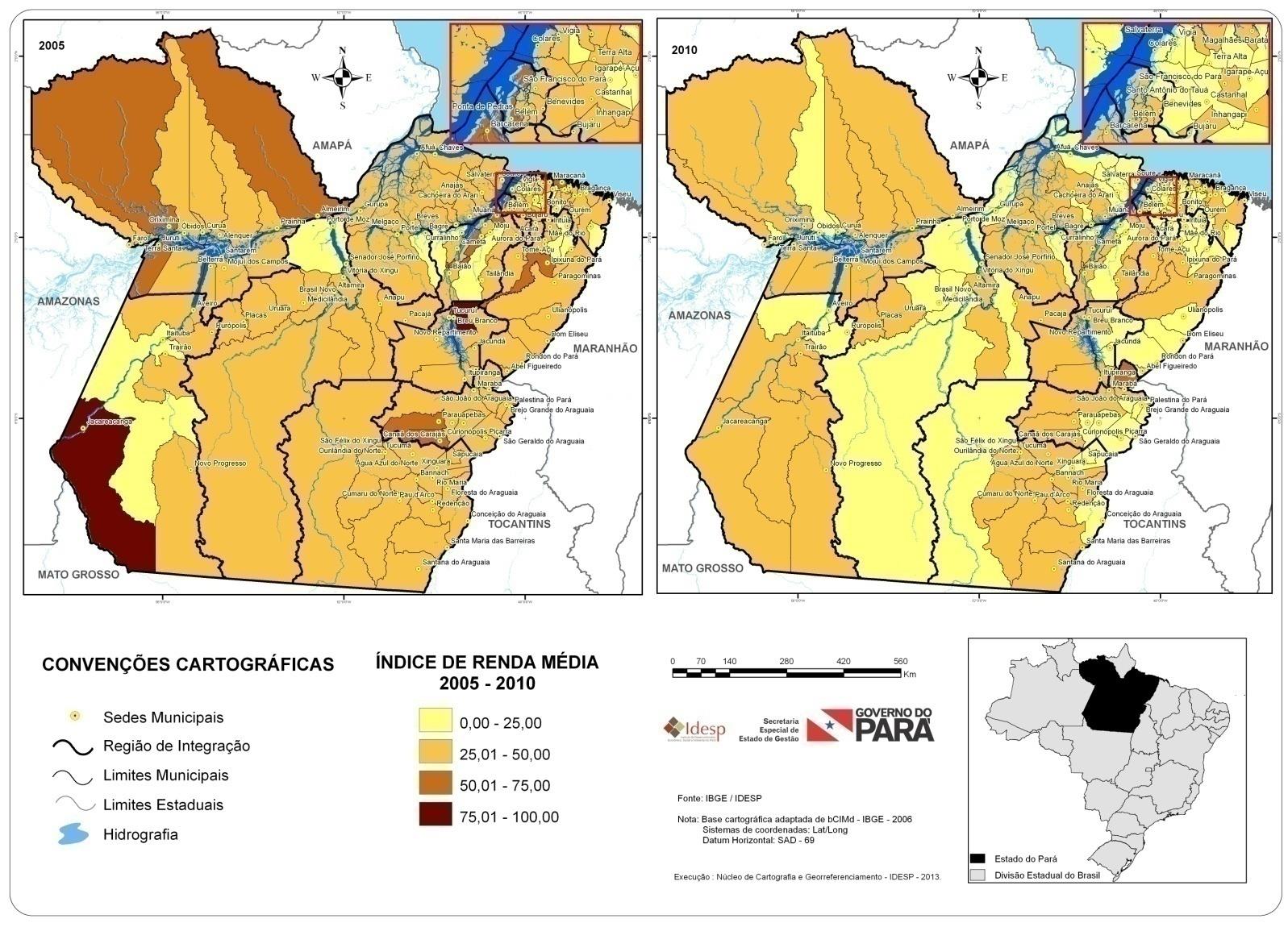 Desenvolvimento Municipal IDM Pará - 2005 / 2010 Mapa 8 IDS - Distribuição do Sub - Índice de Segurança (INSEG), segundo os municípios do