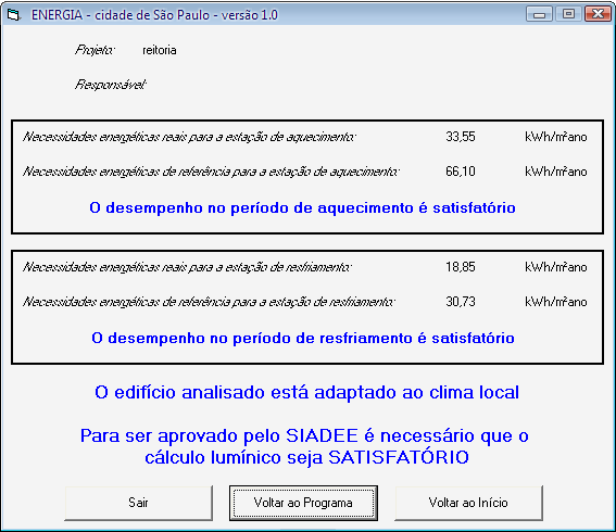 11 Figura 5: Tela de saída do programa Energia 1.0 4.1.2 Norma ASHRAE 90.1 A norma ASHRAE 90.