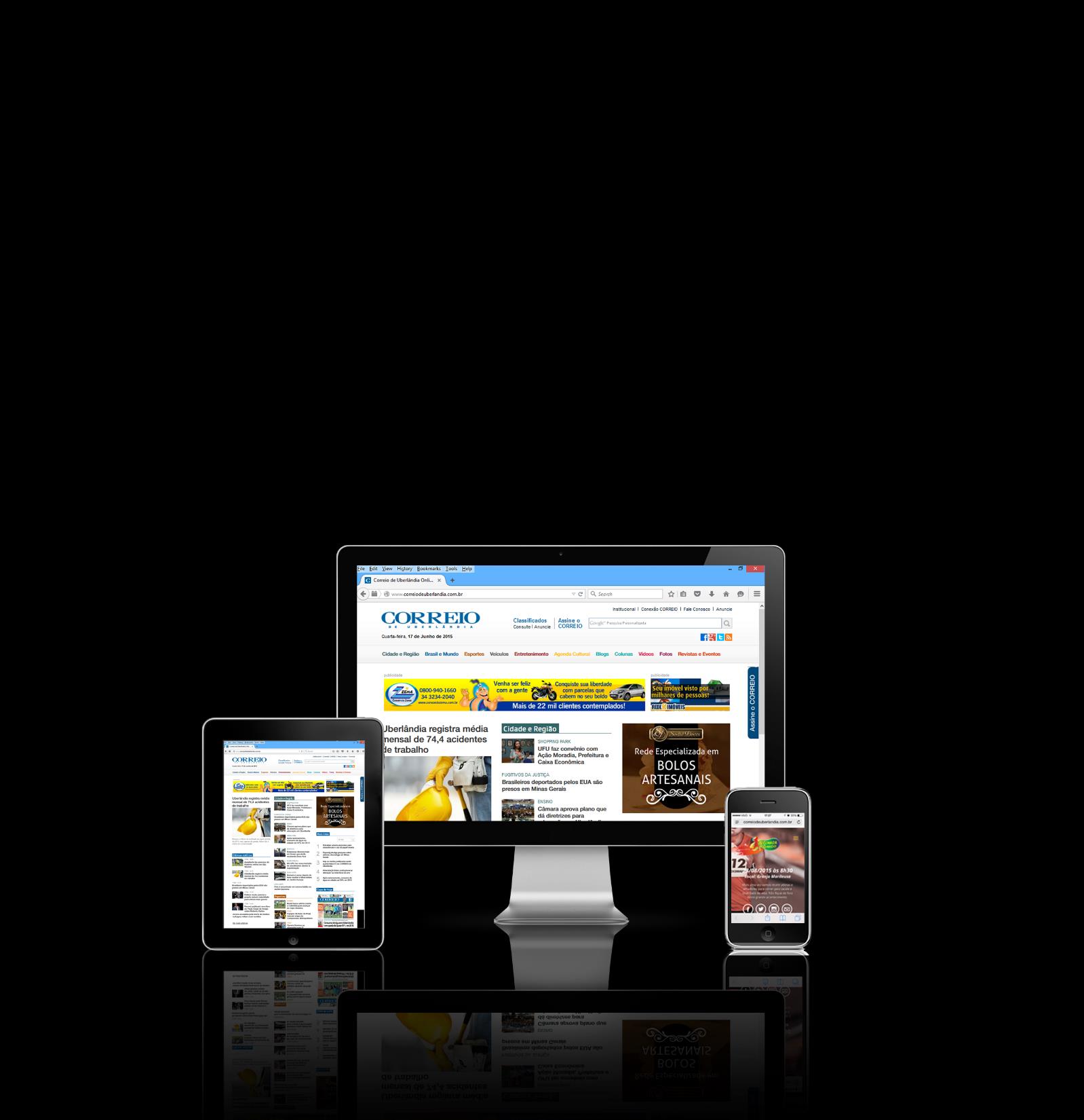 CORREIO ONLINE O Correio Online disponibiliza notícias em tempo real, conteúdo com interatividade e integração com as redes sociais.