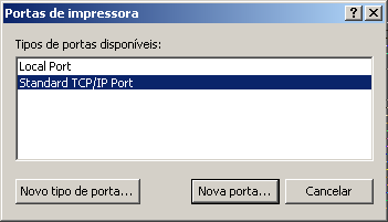 CONFIGURAÇÃO DAS CONEXÕES DE IMPRESSÃO 19 PARA CONFIGURAR UMA CONEXÃO TCP/IP E DE PORTA 9100 OU LPR PARA WINDOWS 2000/XP/SERVER 2003 NOTA: Os procedimentos a seguir exibem ilustrações do Windows 2000.