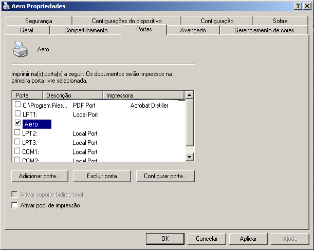 CONFIGURAÇÃO DAS CONEXÕES DE IMPRESSÃO 23 7 Siga da etapa 6 à etapa 11 do procedimento Para instalar o driver de impressora para Windows 2000/XP/Server 2003 na página 13.