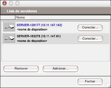 COMMAND WORKSTATION, MACINTOSH EDITION 42 3 Selecione o Fiery Color Server que deseja utilizar e clique em Adicionar.