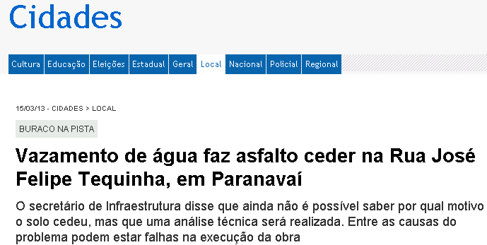 O problema é