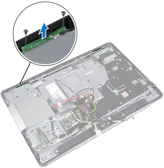 Procedimento 1 Remova os parafusos que fixam os módulos da antena à base do computador.