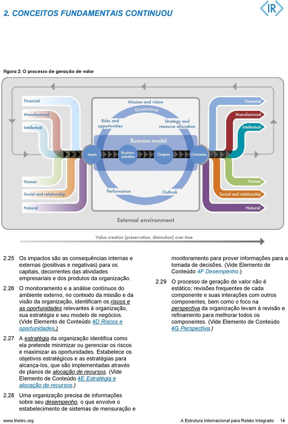 26 O mnitrament e a análise cntínus d ambiente extern, n cntext da missã e da visã da rganizaçã, identificam s riscs e as prtunidades relevantes à rganizaçã, sua estratégia e seu mdel de negócis.