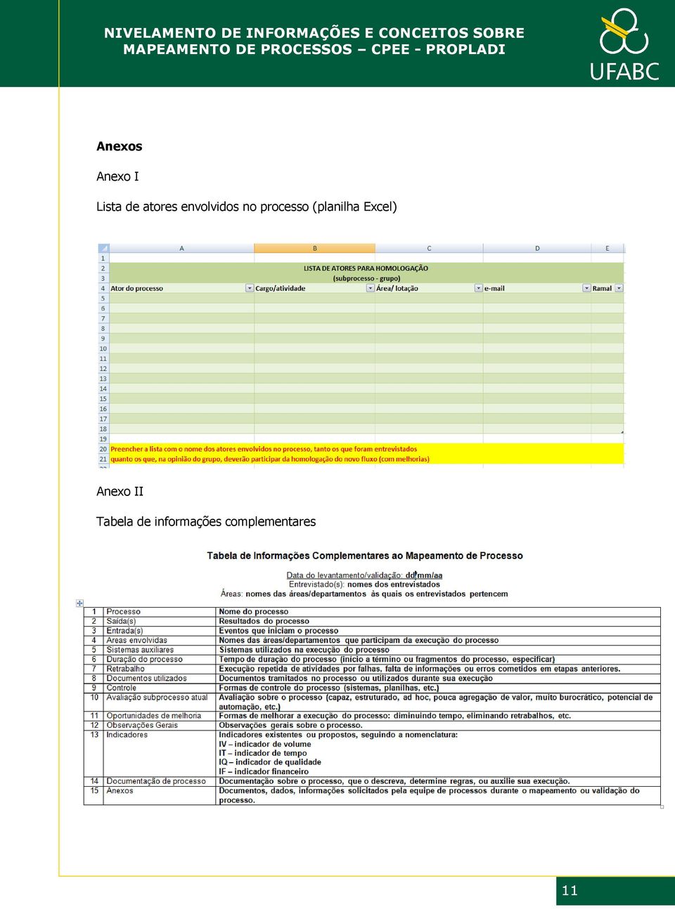 (planilha Excel) Anexo II