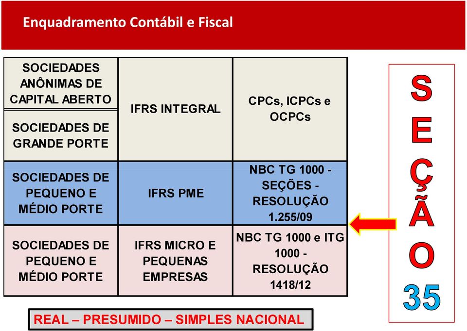 SOCIEDADES DE PEQUENO E MÉDIO PORTE IFRS INTEGRAL IFRS PME IFRS MICRO E PEQUENAS EMPRESAS CPCs, ICPCs e