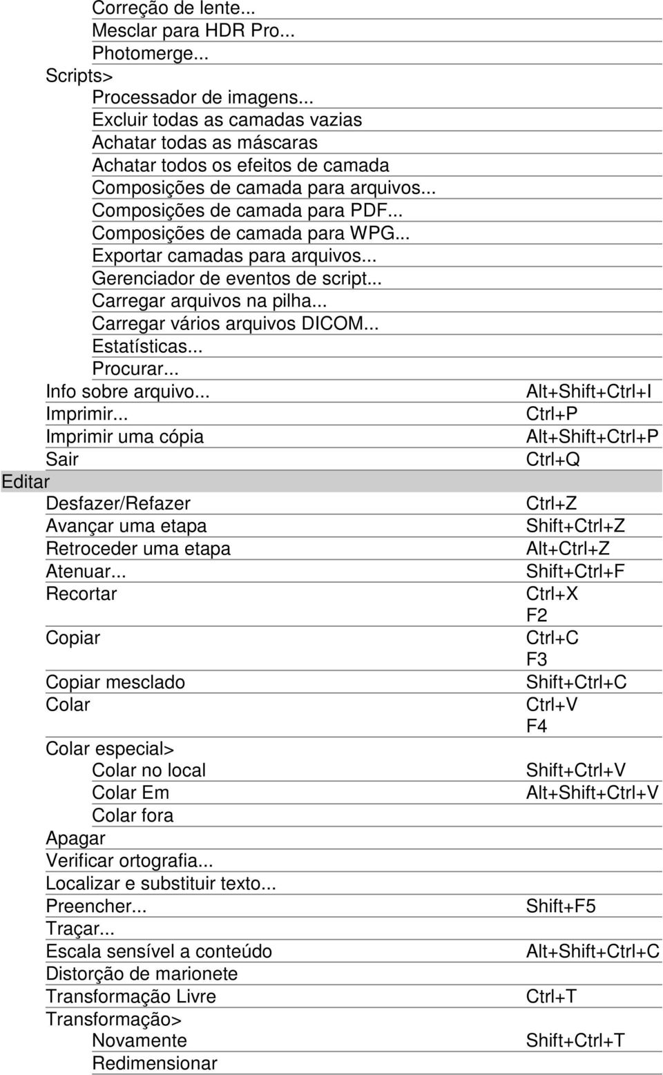 Atalhos de Teclado do Adobe Photoshop CS6 - PDF Download grátis