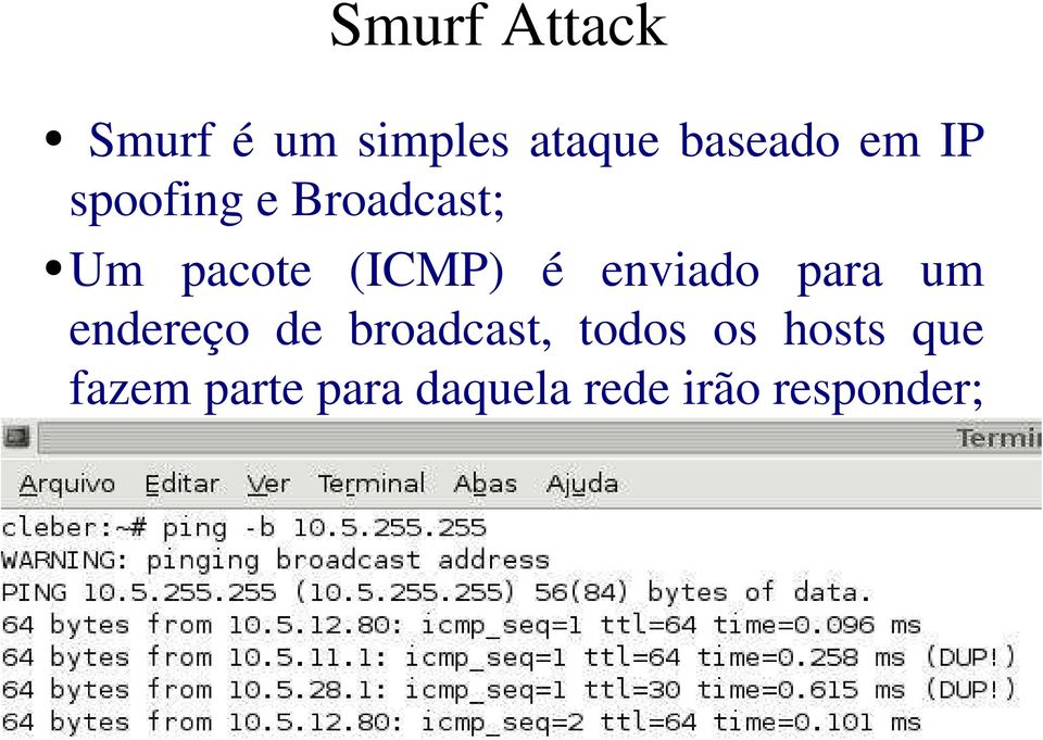 enviado para um endereço de broadcast, todos os