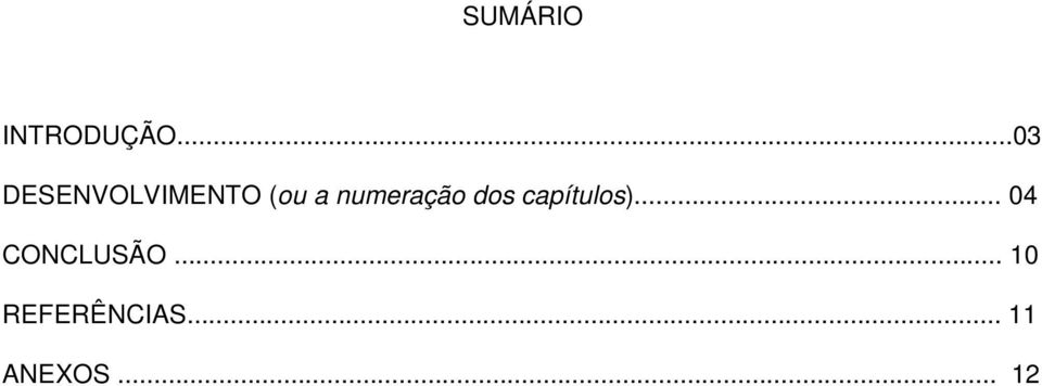 numeração dos capítulos).