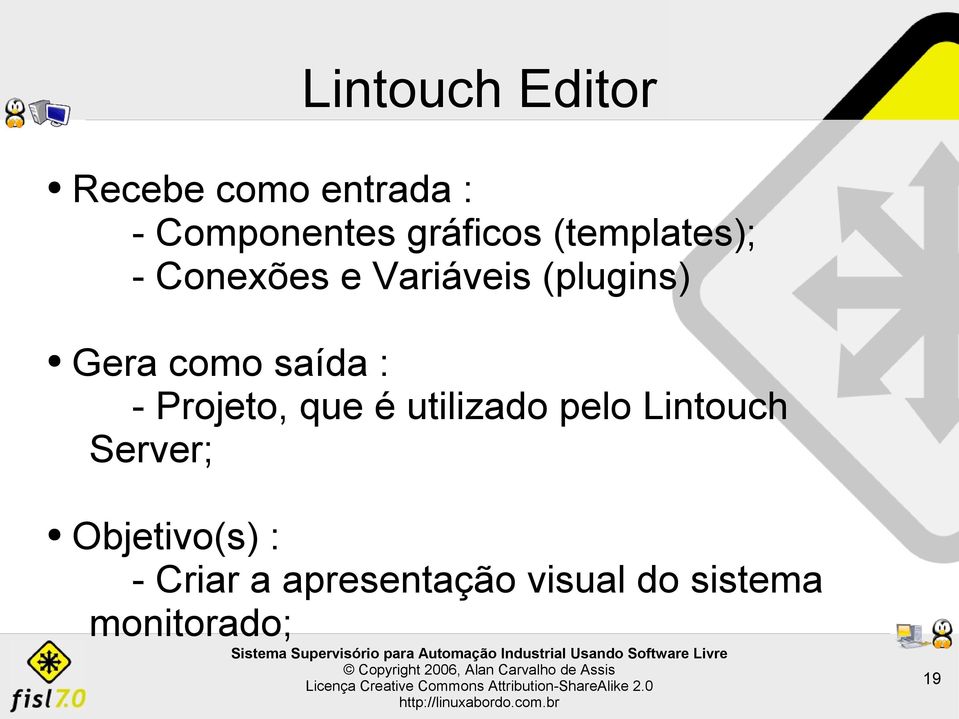 saída : - Projeto, que é utilizado pelo Lintouch Server;