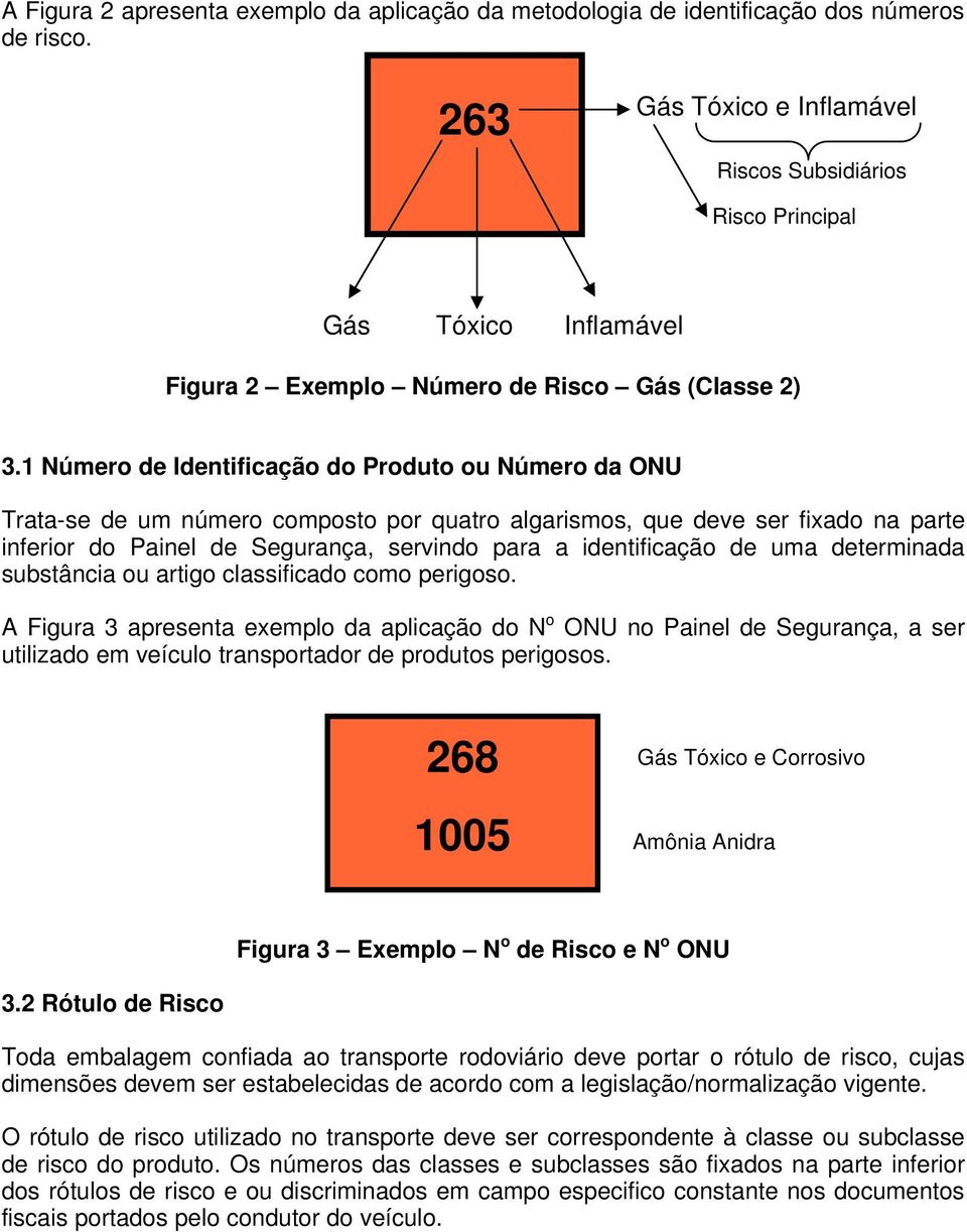 1 Número de Identificação do Produto ou Número da ONU Trata-se de um número composto por quatro algarismos, que deve ser fixado na parte inferior do Painel de Segurança, servindo para a identificação