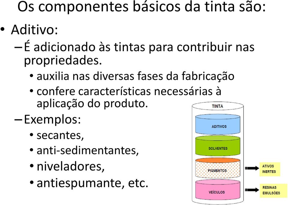 auxilia nas diversas fases da fabricação confere características