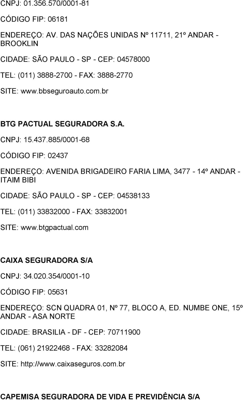 437.885/0001-68 CÓDIGO FIP: 02437 ENDEREÇO: AVENIDA BRIGADEIRO FARIA LIMA, 3477-14º ANDAR - ITAIM BIBI CIDADE: SÃO PAULO - SP - CEP: 04538133 TEL: (011) 33832000 - FAX: 33832001 SITE: www.