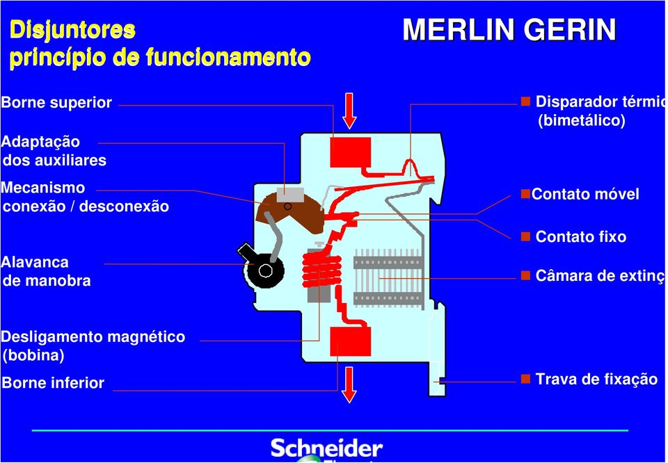 GERIN Disparador térmic (bimetálico) Contato móvel Contato fixo
