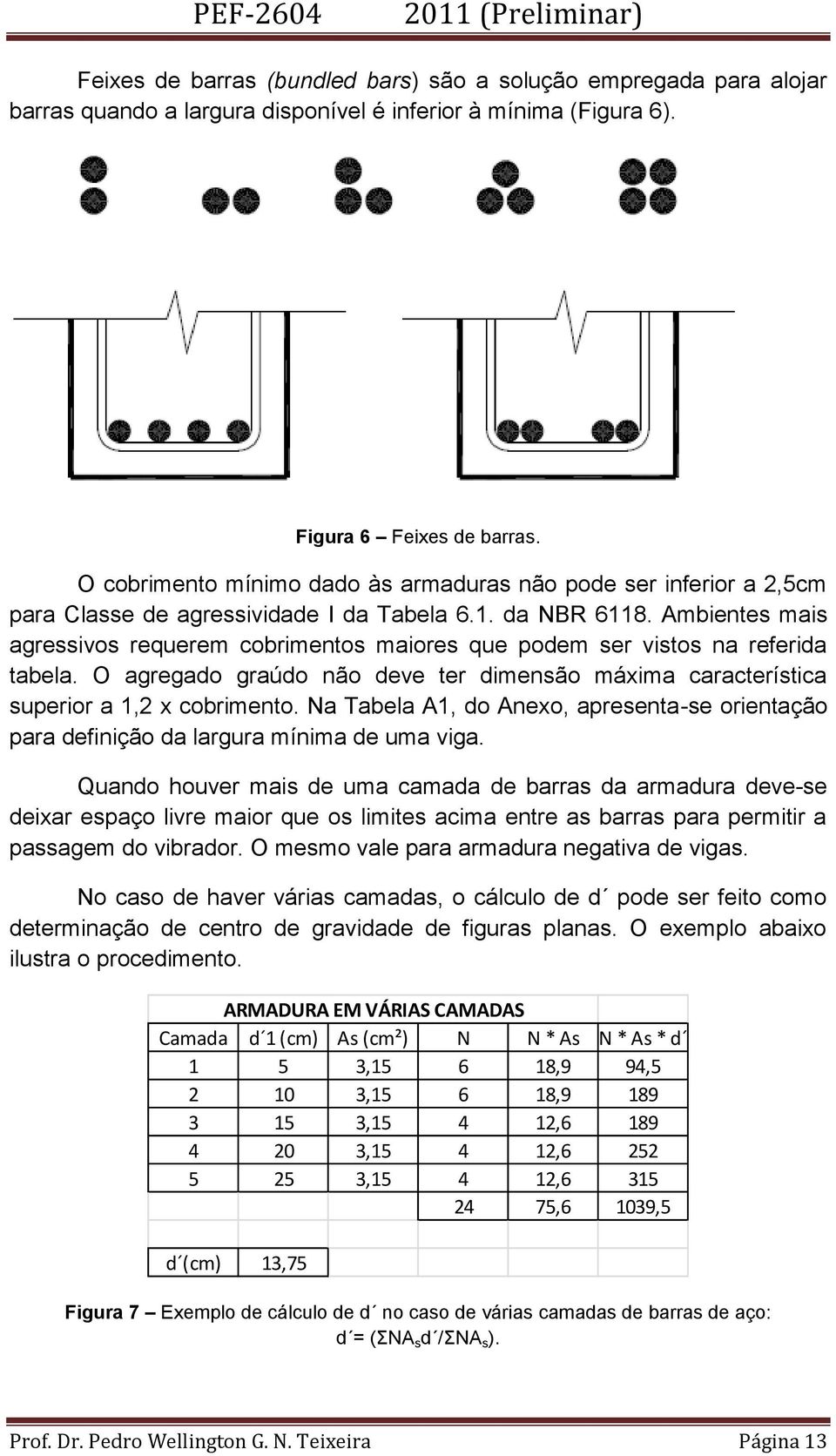 Ambientes mais agressivos requerem cobrimentos maiores que podem ser vistos na referida tabela. O agregado graúdo não deve ter dimensão máxima característica superior a 1,2 x cobrimento.