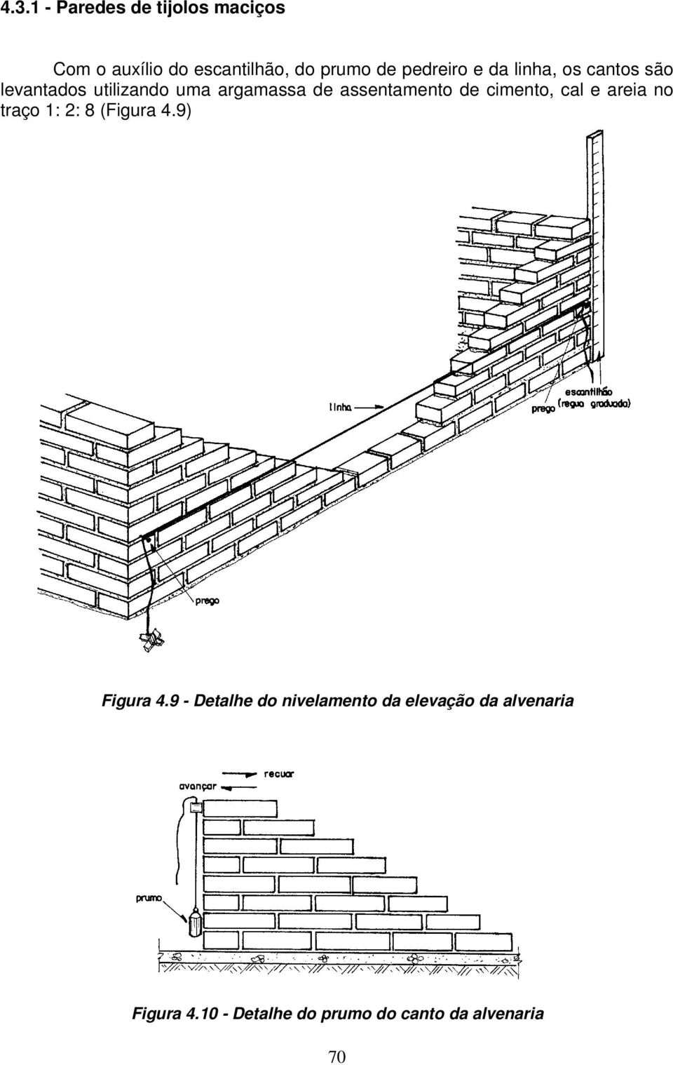 assentamento de cimento, cal e areia no traço 1: 2: 8 (Figura 4.9) Figura 4.