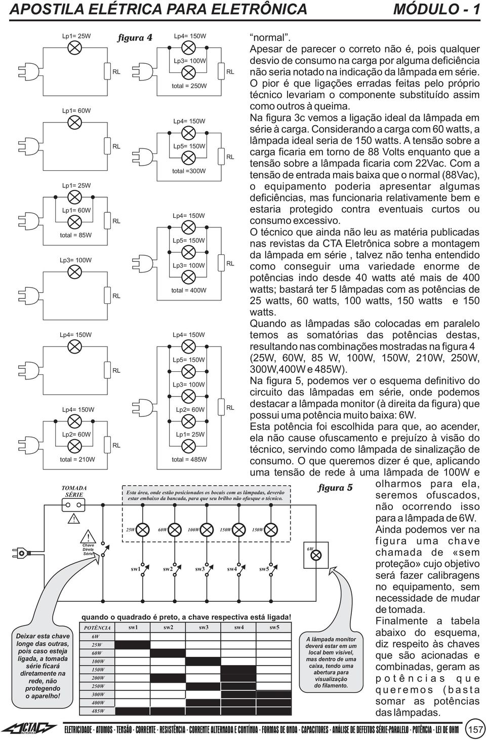 ! Chave Direta Série Lp3= 100W total = 250W Lp5= 150W total =300W Lp5= 150W Lp3= 100W total = 400W Lp5= 150W Lp3= 100W Lp2= 60W Lp1= 25W total = 485W quando o quadrado é preto, a chave respectiva