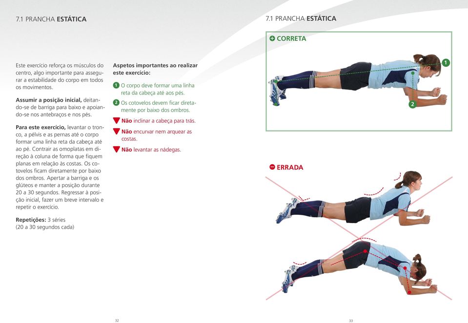 Para este exercício, levantar o tronco, a pélvis e as pernas até o corpo formar uma linha reta da cabeça até ao pé.