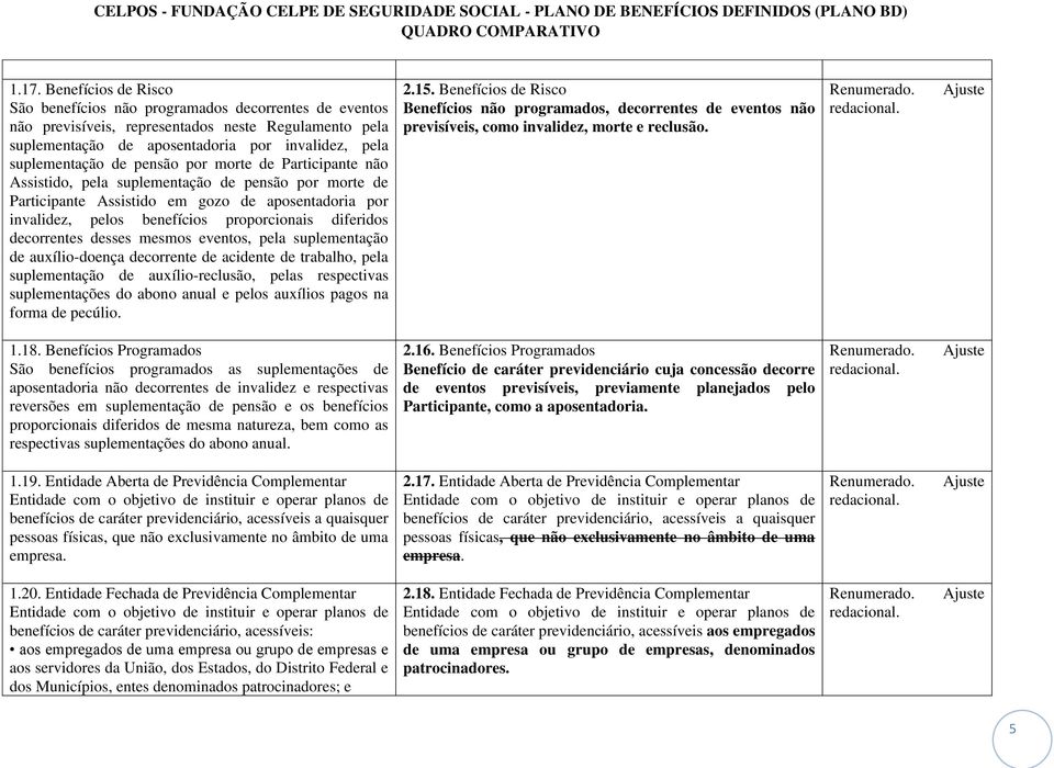 decorrentes desses mesmos eventos, pela suplementação de auxílio-doença decorrente de acidente de trabalho, pela suplementação de auxílio-reclusão, pelas respectivas suplementações do abono anual e