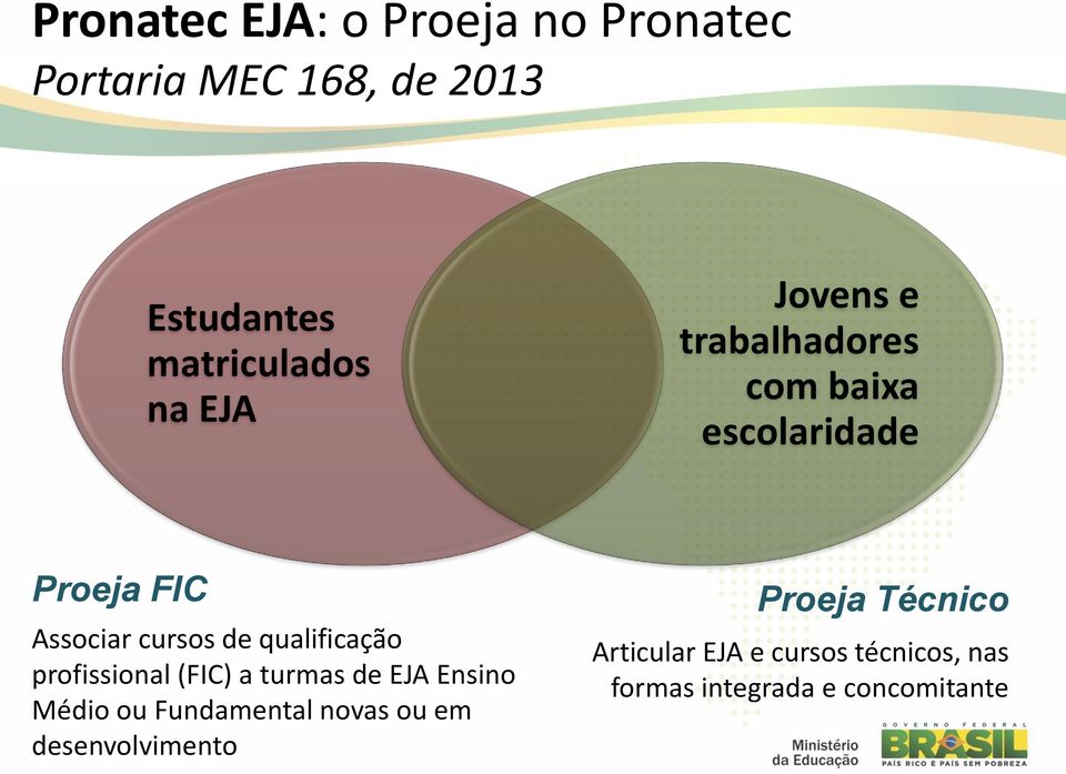 qualificação profissional (FIC) a turmas de EJA Ensino Médio ou Fundamental novas ou em