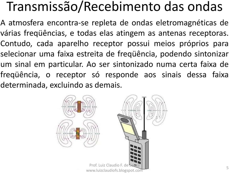 Contudo, cada aparelho receptor possui meios próprios para selecionar uma faixa estreita de freqüência,