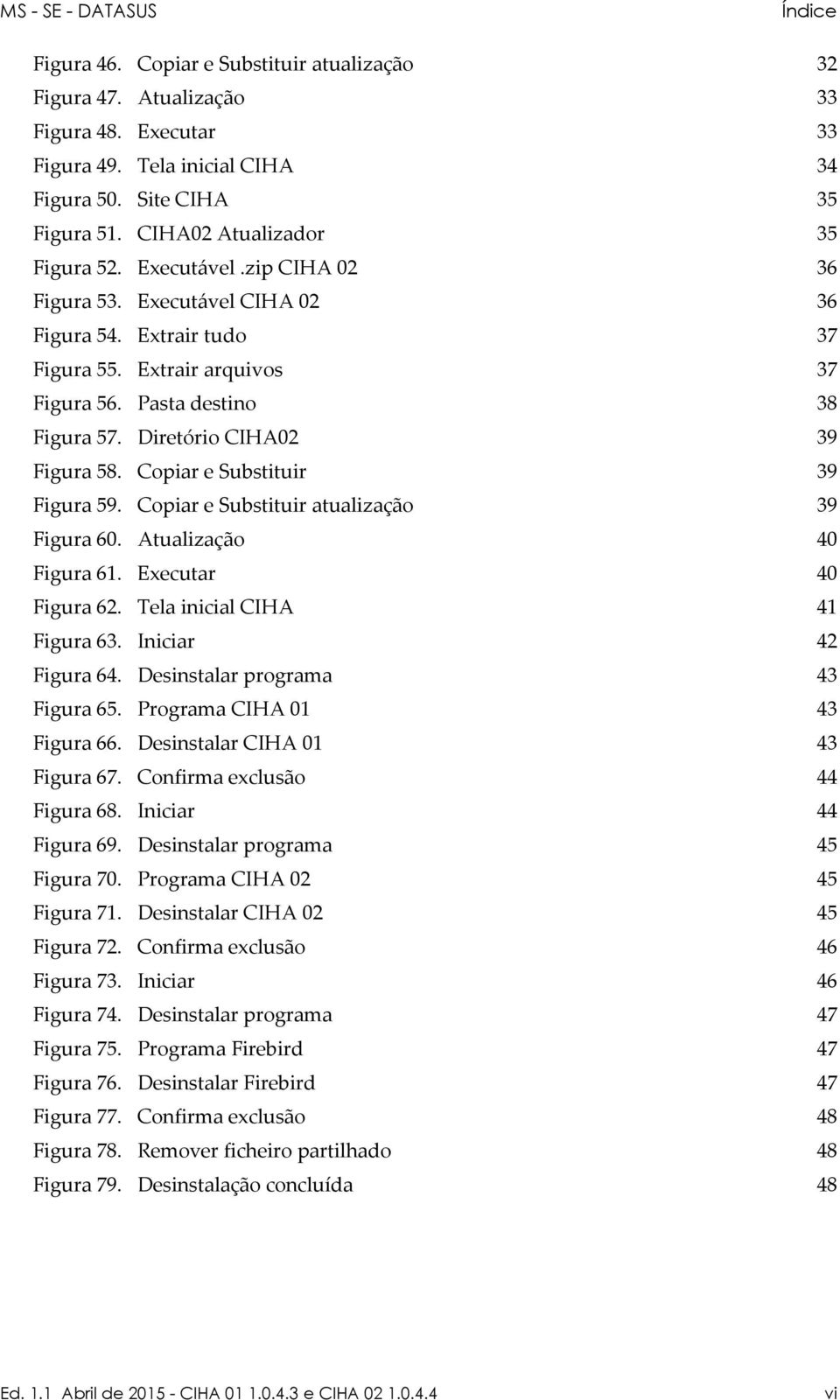 Diretório CIHA02 39 Figura 58. Copiar e Substituir 39 Figura 59. Copiar e Substituir atualização 39 Figura 60. Atualização 40 Figura 61. Executar 40 Figura 62. Tela inicial CIHA 41 Figura 63.