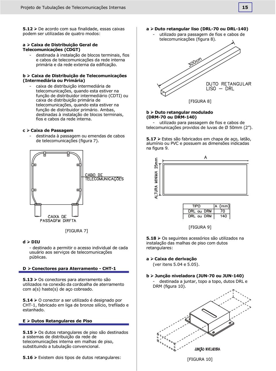 b Caixa de Distribuição de Telecomunicações (Intermediária ou Primária) - caixa de distribuição intermediária de telecomunicações, quando esta estiver na função de distribuidor intermediário (CDTI)