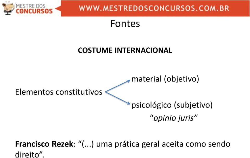 psicológico (subjetivo) opinio juris