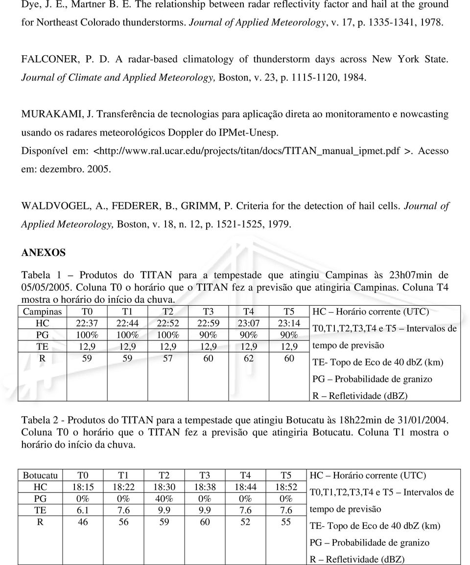 Transferência de tecnologias para aplicação direta ao monitoramento e nowcasting usando os radares meteorológicos Doppler do IPMet-Unesp. Disponível em: <http://www.ral.ucar.